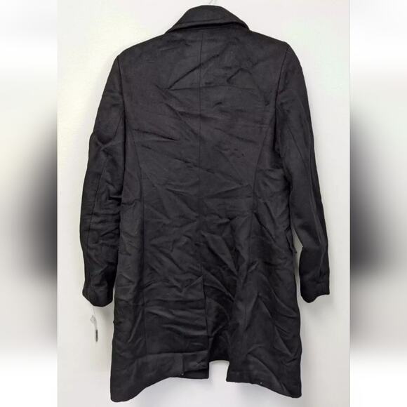 Sam Edelman Notched Collar Wool Blend Coat, Black, Women's 8 - Picture 3 of 4